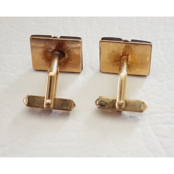Vintage Swank Cufflinks Shirt Studs 1/20 of 12k GF Formal Mother of Pearl MOP - Picture 5 of 8